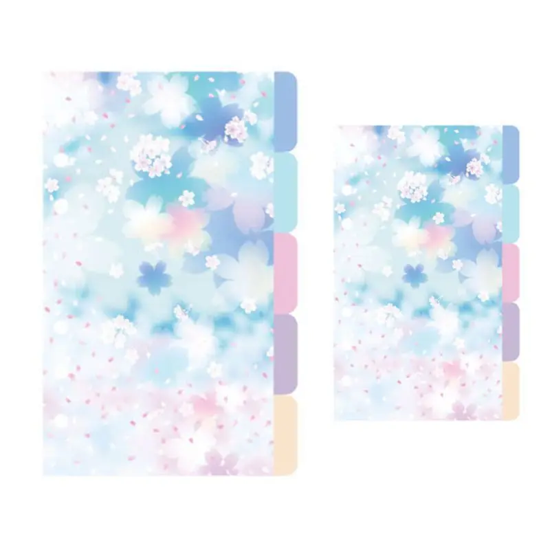 1ชุด Cherry Blossoms สไตล์ A5 A6หลวมโน้ตบุ๊ค Divider ดัชนีแยกไดอารี่กระดาษ Planner Binders โรงเรียนนักเรียน