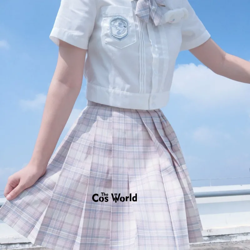 [Cheese Peach] Girl's Women's Japanese Summer High Waist Pleated Plaid Skirts Women Dress For JK School Uniform Students Cloths