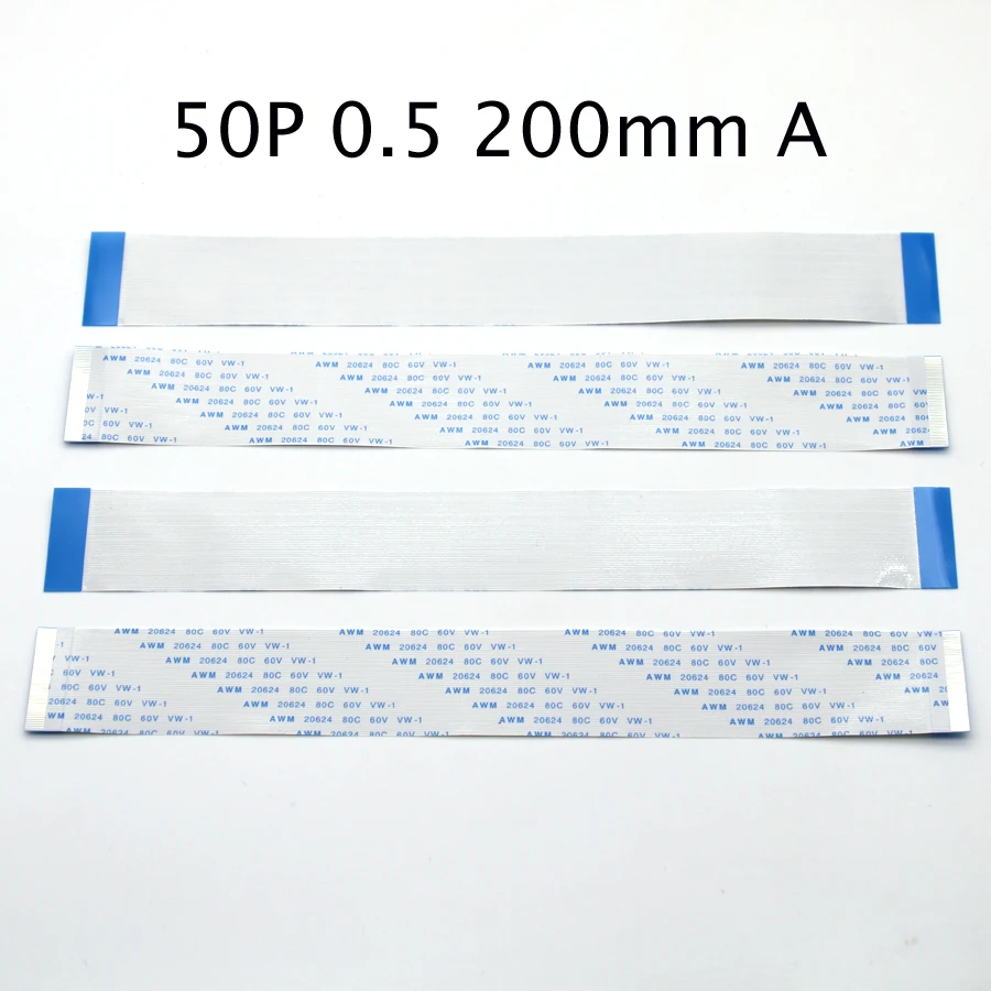 1-3pcs New Type A 20cm 200mm FFC FPC 50pin 0.5 pitch Flat Ribbon Flex Cable 50 pins 20624 AWM 80C VW-1 60V Power Button