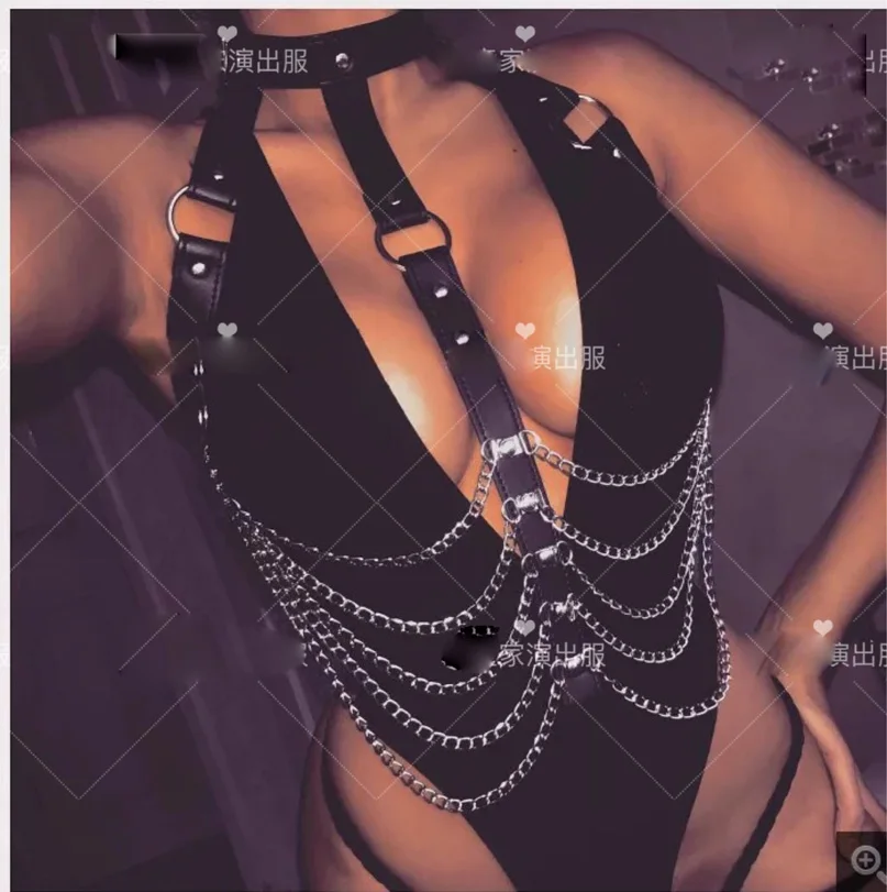 

Sexy chain bar gogo costumes nightclub ds costume Party girl stage dance wear