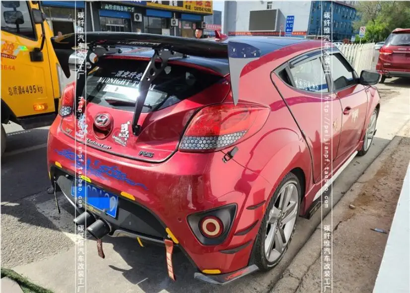 

Лидер продаж! Спойлер для Hyundai Veloster 2011-2018, заднее крыло, хвост, стиль Спойлеры на багажник GT, углеродное волокно