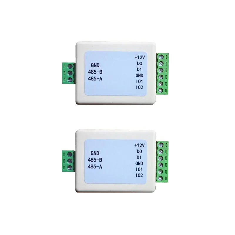 

1pair Wiegand Signal Extender / Wiegand To RS485 Converter With Two I/O Ports Auto Recognizes All WG Formats Extend Up To 500M