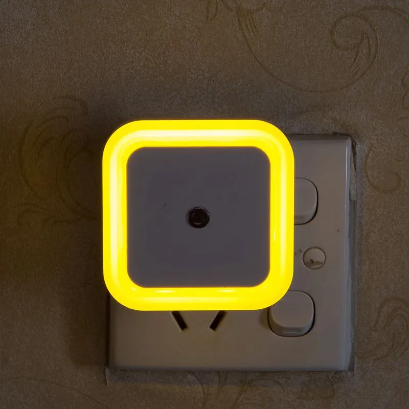 Draadloze sensor LED-nachtlampje EU US Plug Mini vierkante nachtverlichting voor baby kinderen woonkamer slaapkamer gang verlichting lamp