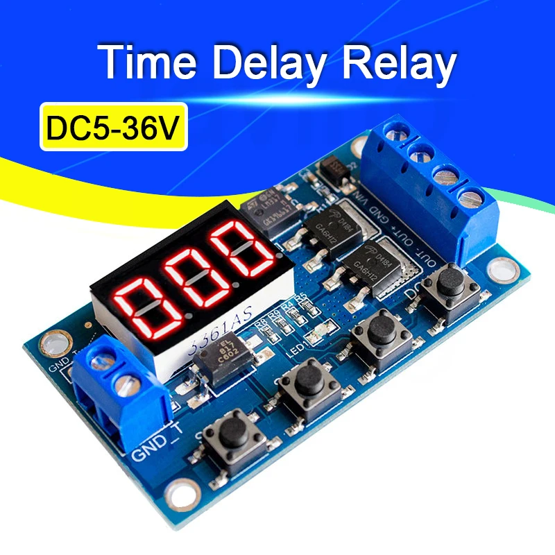 DC5-36V podwójny MOS LED cyfrowy przekaźnik czasowy wyzwalacz cyklu czasowego przełącznik opóźnienia płytka drukowana moduł sterowania rozrządu DIY