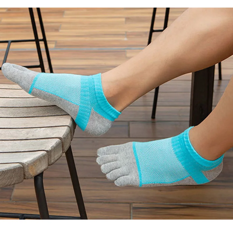 3 Pairs/Lot Five Finger Travel Socks Mens Breathable Summer Cotton Colorful Sport Ankle No Show Socks With Toes Novelty Hot Sell