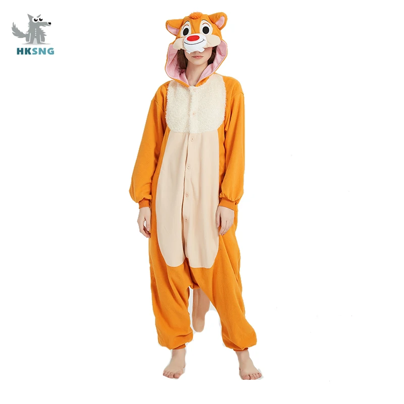 

HKSNG Unisex Adult Animal High Quality Chipmunk Onesie Kigurumi Brown Squirrel Costumes Pajamas Christmas Gift