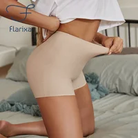 Flarixa-pantalones de seguridad de cintura alta para mujer, pantalones cortos debajo de la falda, bragas sin costuras de seda helada, calzoncillos Boxer transpirables, pantalones cortos de ciclismo