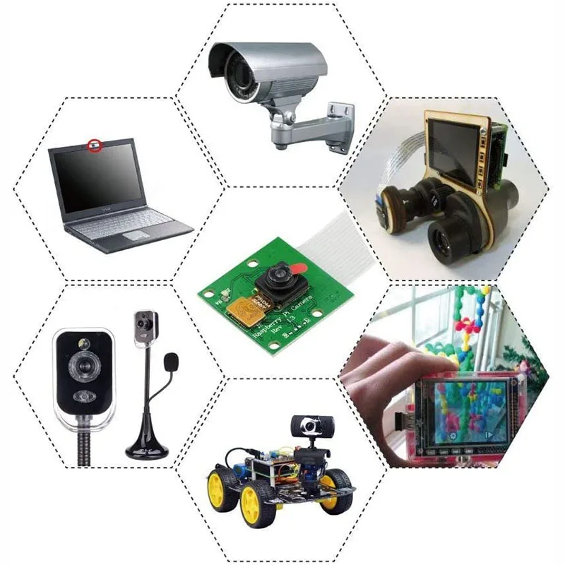 Módulo de cámara de vídeo para Raspberry Pi 4 Modelo B OV5647 5MP 1080p, Mini Sensor de cámara web para Raspberry Pi modelo A/B +, RPi 2B Pi 3B 3B +
