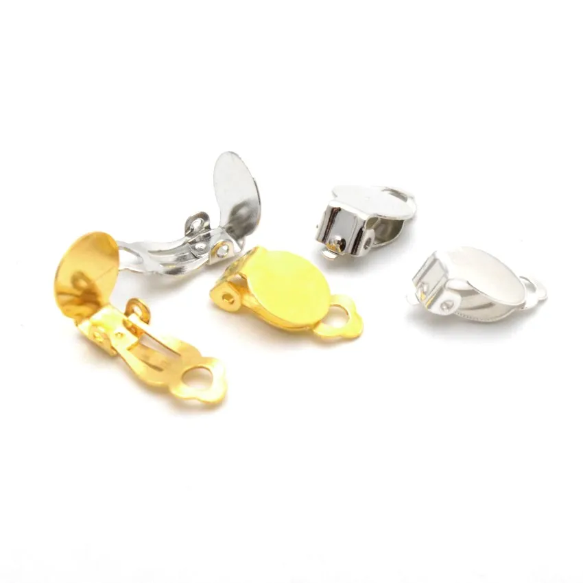 Jewelry Findings Diy 10PCS Metal Iron With holes Flat Blank Ear Clip for Earring Jewelry Accessories