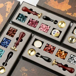 Stamp Wax Box Sealing Kits Dinner Invitations Decorative Sealing Wax DIY Vintage Art Kits Craft Supplies