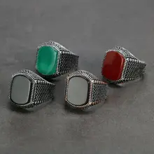 Lightweight Silver Agate Ring for Men #4