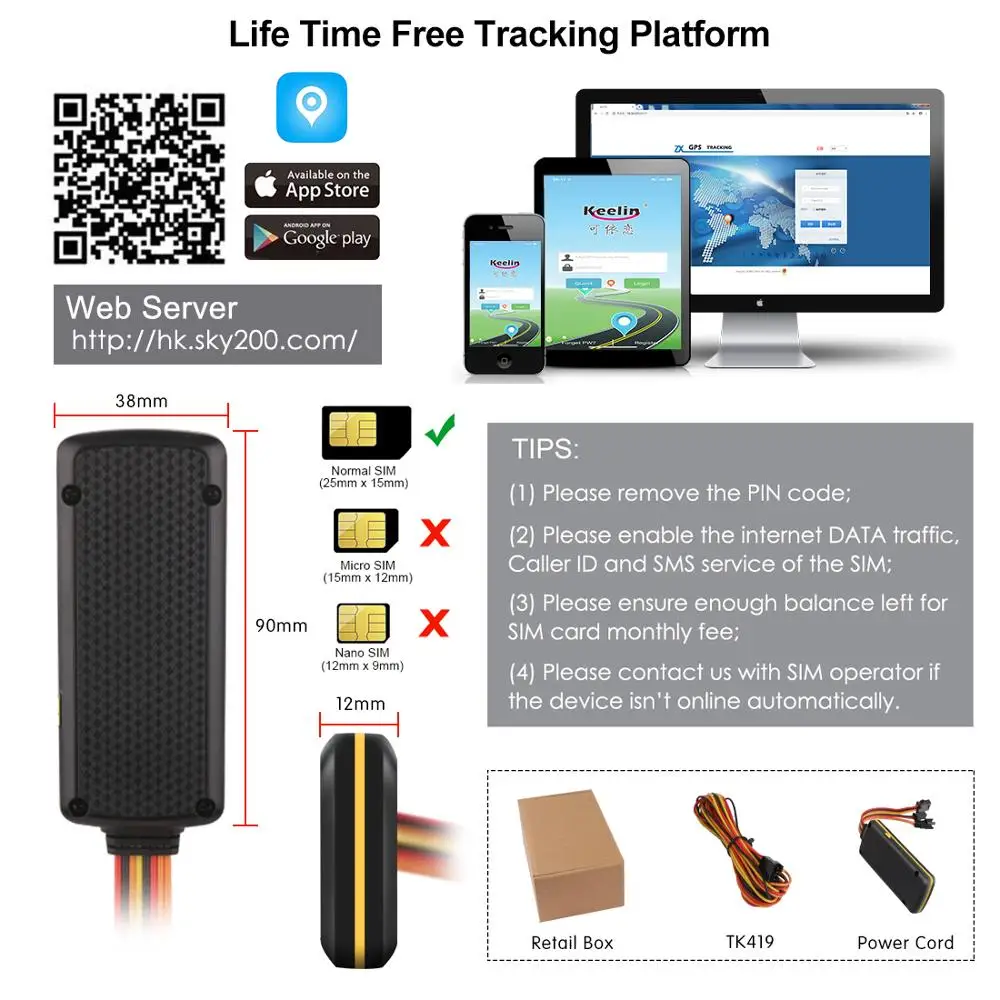 4G LTE FDD Car Tracker GPS Locator Waterproof IP65 Cut Oil Vibration SOS Alarm Lifetime Free APP GPS Tracker Car Tracking Device