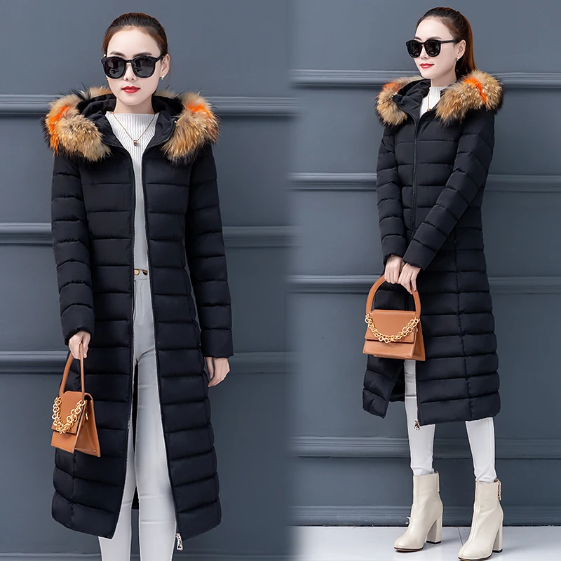 

Winter Jacket Women Clothes 2020 Korean Long Padded Warm Parka Coat Ladies Fit Large Fur Hooded Casaco Feminino Hiver 013