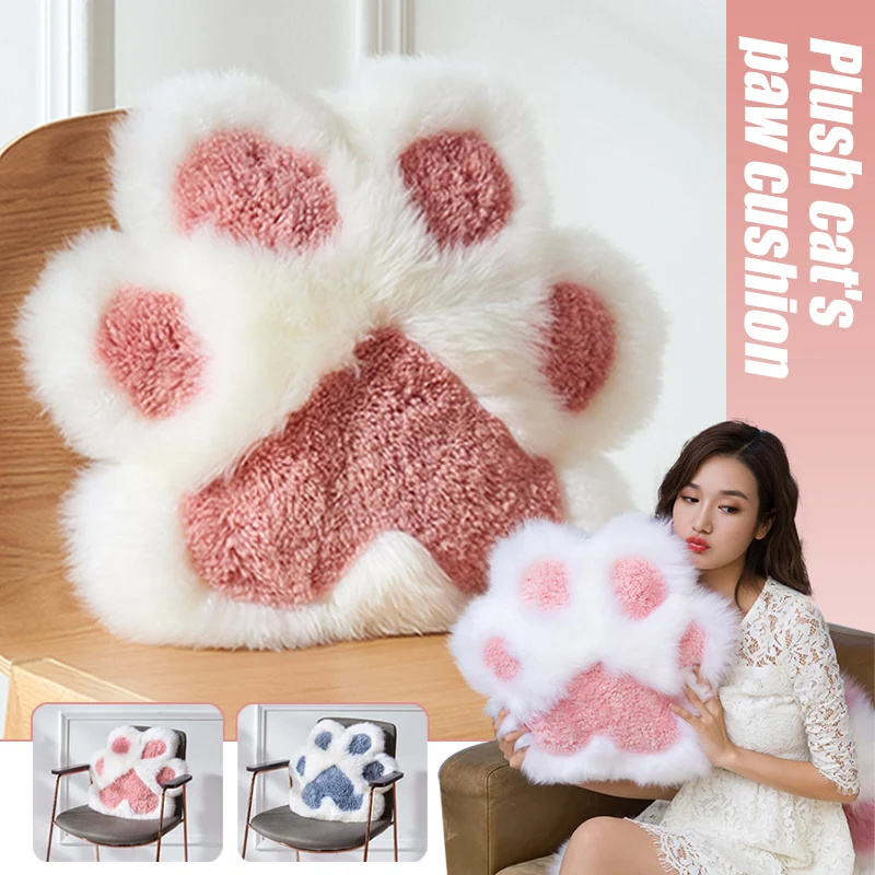 

Cute Paw Pillow Animal Cushion Stuffed Cat Paw Pillow Plush Sofa Indoor Floor Home Chair Decor Winter Children Girls Lovely Gift