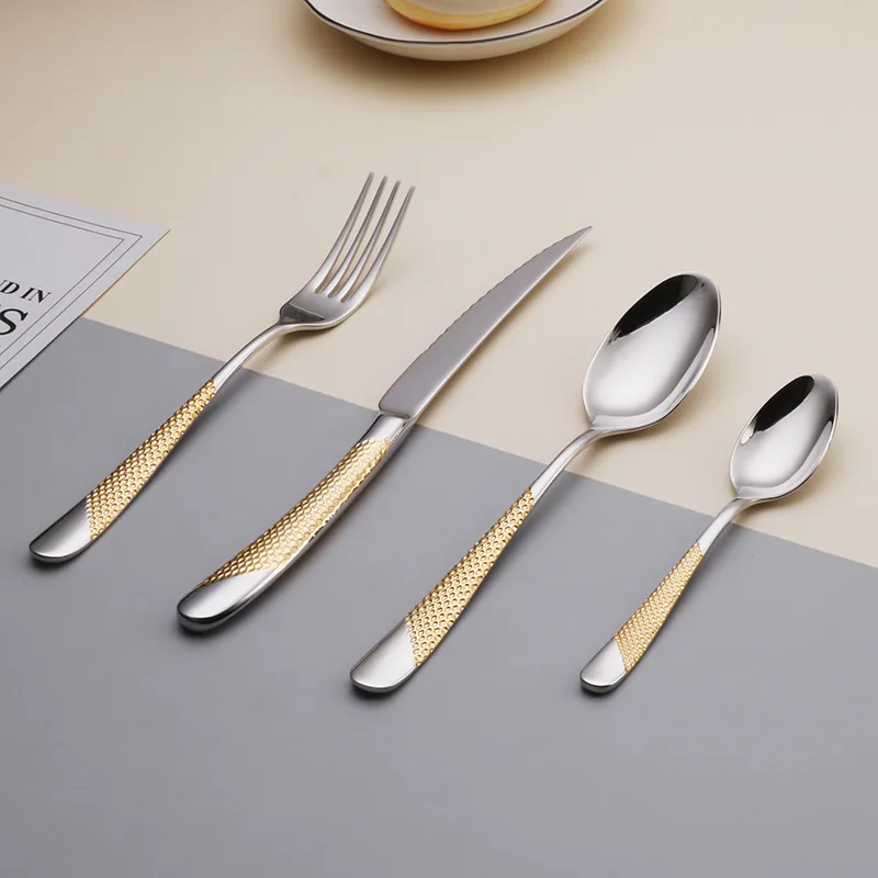 Kitchen Tableware Cutlery Set Silver Cutlery Set Stainless Steel Luxury Dinnerware Fork Spoon Knife Western Dinner Set Gold