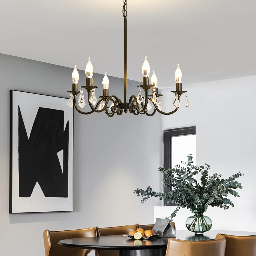 アメリカリカ-錬鉄製のクリスタルシャンデリアモダンなデザイン屋内照明装飾的なシーリングライトリビングルームやベッドルームに最適です。