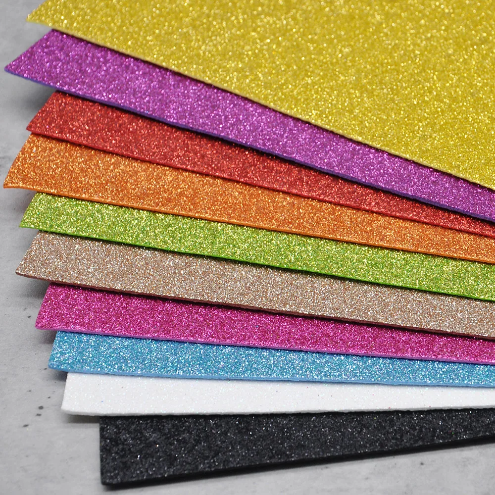 5pcs 2MM Thick A4 with Gold Powder Sheet Material Glitter Bright Sponge Paper Foam Paper Kindergarten Handmade Scrapbook PA020