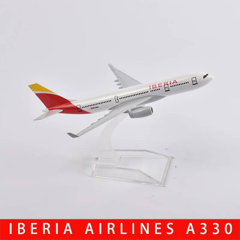 JASONTUTU 다이캐스트 금속 비행기 모형, Iberia Airlines Airbus A330 항공기, 1/400 체중계 비행기 모형, 16cm