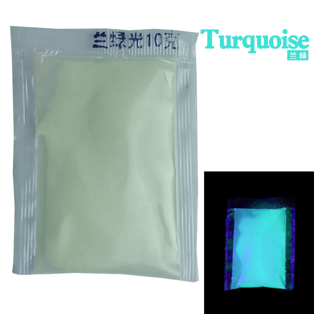 Luminous Paint Powder Glow in the Dark for Arts Crafts Party Nail Decoration 10g Turquoise Phosphor 