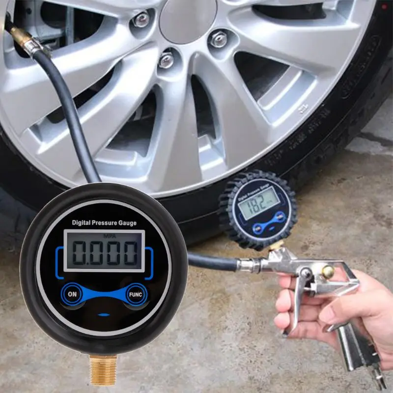 1/8NPT LCD Digital Display Tire Pressure Gauge Ensuring Safety Reduce the Risk of Tire Burst/Crash High Accuracy