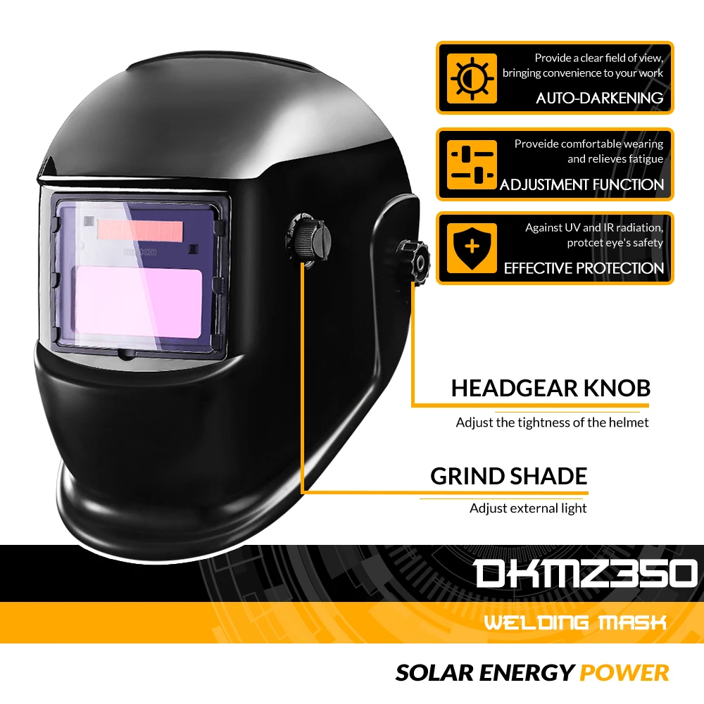 DEKO DKMZ350 Automatic Darkening Welding Mask for MIG MMA TIG Welding Helmet Goggles Light Filter Welder\'s Soldering Work