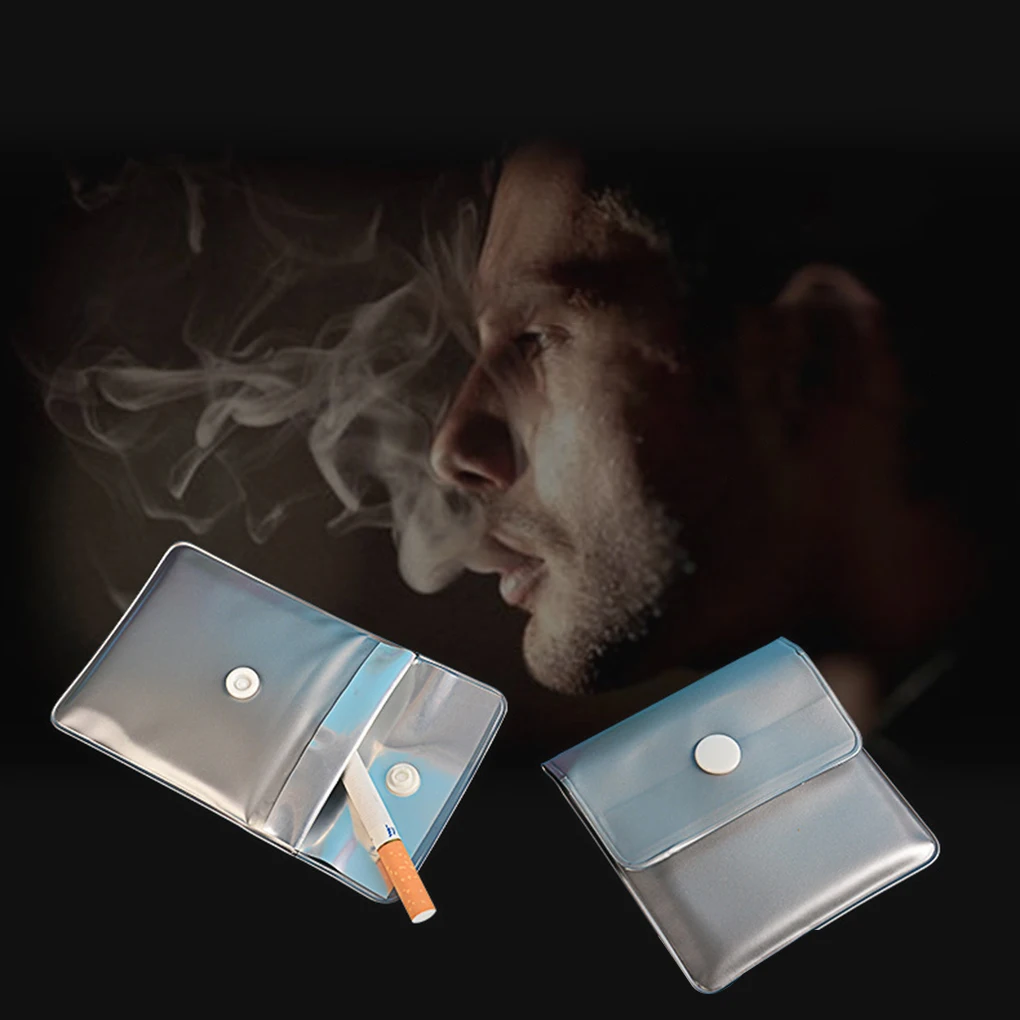 6pcs Portable Pocket Ashtray Pouch Reusable PVC Ash Bag Coin Purse for Car/Home 7.8x8cm