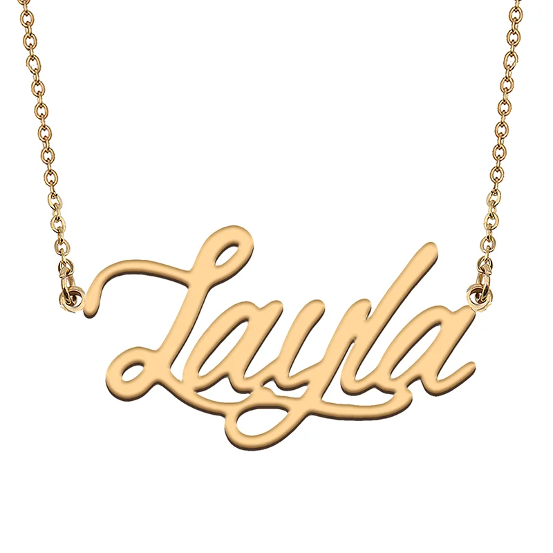 

Layla Custom Name Necklace Customized Pendant Choker Personalized Jewelry Gift for Women Girls Friend Christmas Present