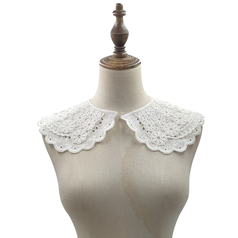 

Water-soluble lace false collar three-layer stitching DIY lace accessories carved hole embroidery corsage chest collar