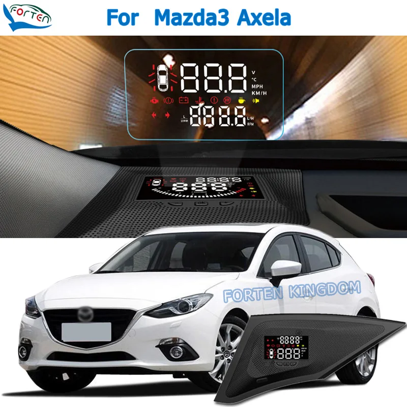 

Car Electronic HUD Head Up Display Speedometer Projector For Mazda3 Axela Safe Driving Screen Airborne computer