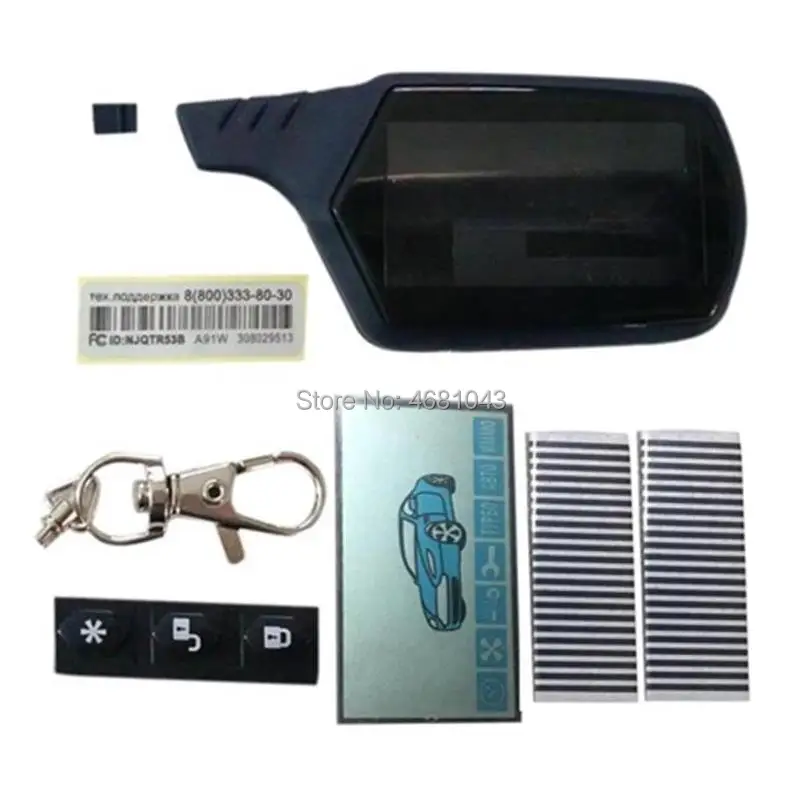 A91 LCD Display Screen Flexible cable + A91 Keychain Body Cover Case For Car Alarm StarLine A91 Lcd Remote Control Key Chain Fob