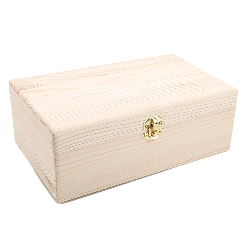 Log Color Scotch Pine Rectangular Wooden Storage Box Flip Solid Wood Gift Box Handmade Craft Home Case Box