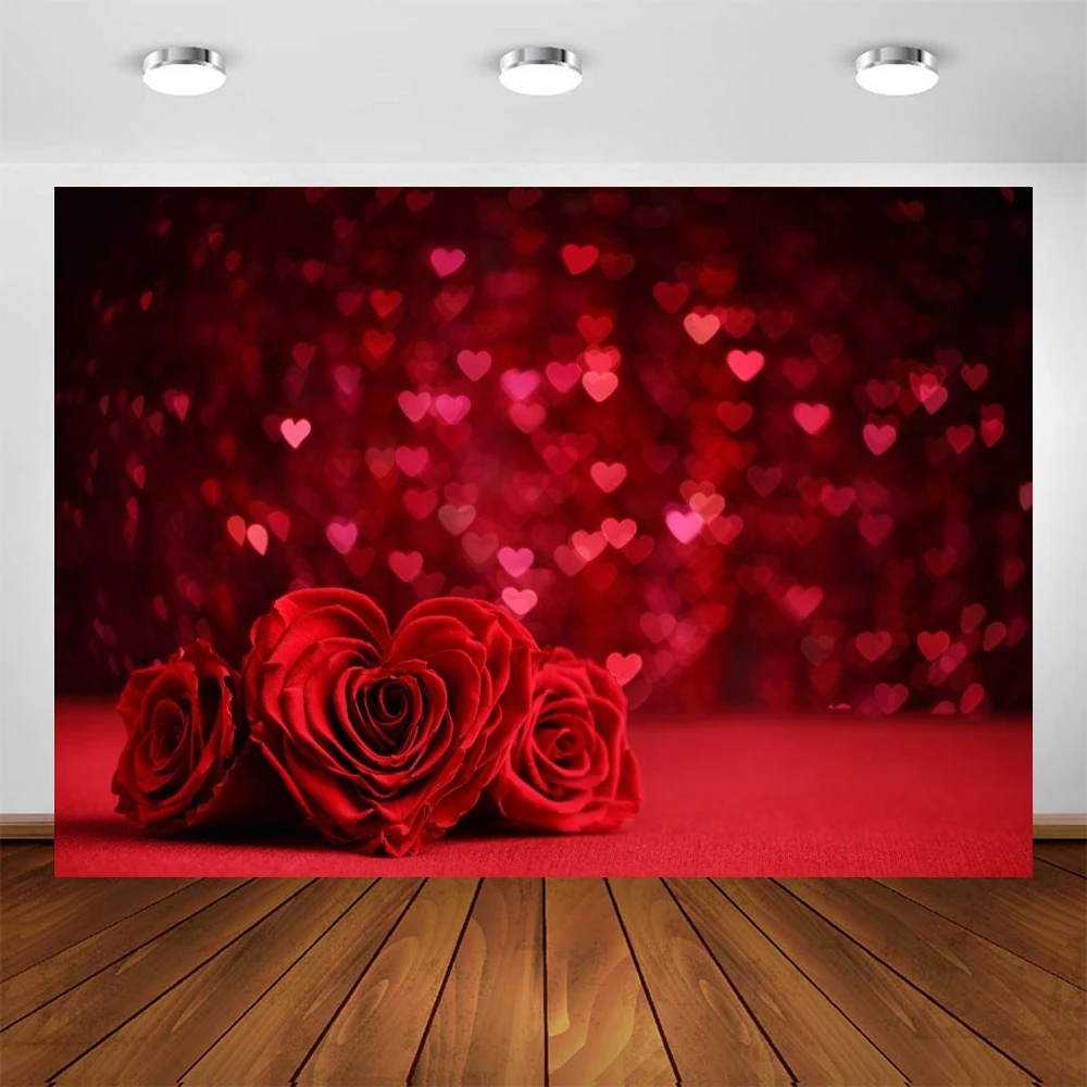 Yeele Valentine's Day Backdrop Wedding Photocall Red Rose Flower Photography Background For Photo Studio Photophone Photozone