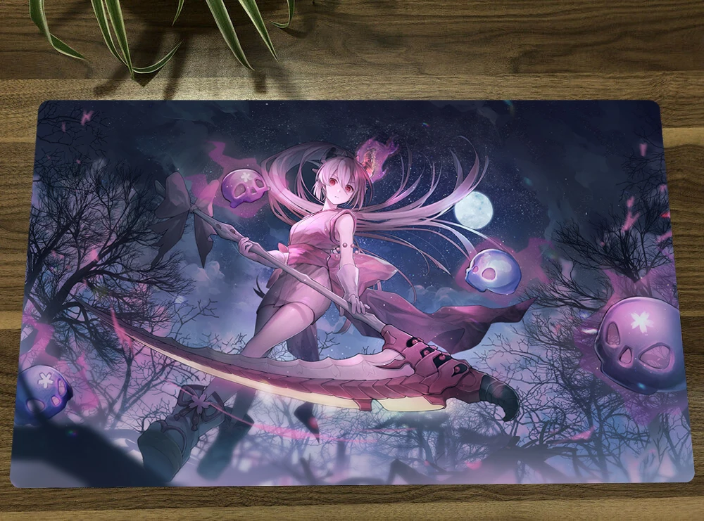 

YuGiOh Red Blossoms from Underroot TCG Mat Anime Girl Trading Card Game Mat CCG Playmat Anti-slip Mouse Pad 60x35cm Free Bag