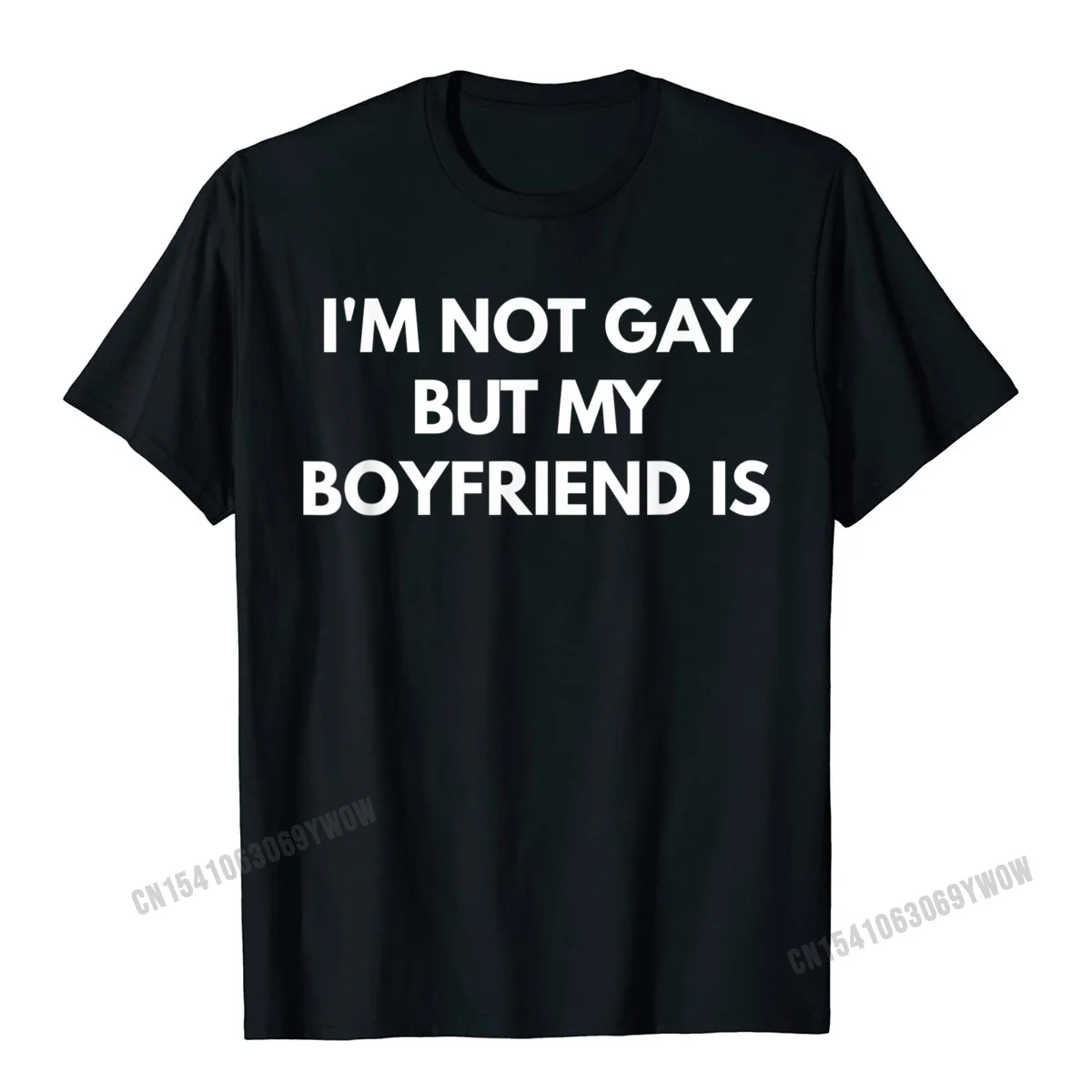 Camiseta informal de algodón para hombre, camisa lisa Normal, no soy Gay, pero mi novio es