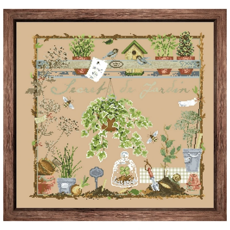 The secret of garden cross stitch kit 18ct 14ct 11ct flaxen linen cotton thread embroidery DIY handmade wall decor