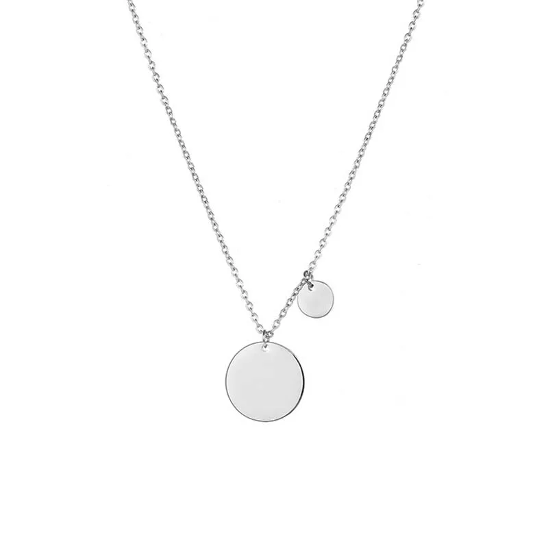F.I.N.S Initial Stainless Steel Choker Necklace Women Round Pendants Necklace for Women Korean Fashion Jewelry view 5