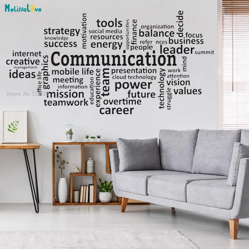 Communication Wall Stickers An Important Part of Teamwork Office Motivational Company Quote Decor Decals Vinyl YT5763