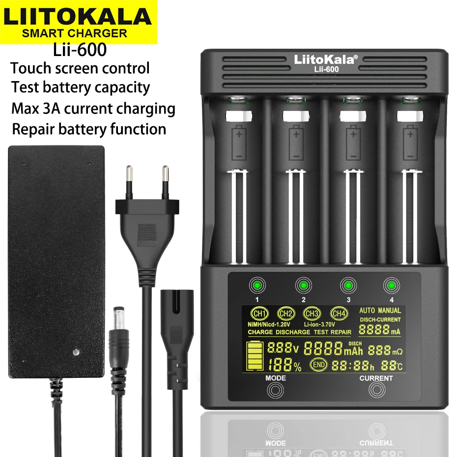 Liitokala Lii-S8 Lii-600 Lii-M4 Lii500 Lii-PD4 inteligentny wyświetlacz LCD ładowarka do 18650 21700 26650 18350 AA AAA NiMH bateria litowa