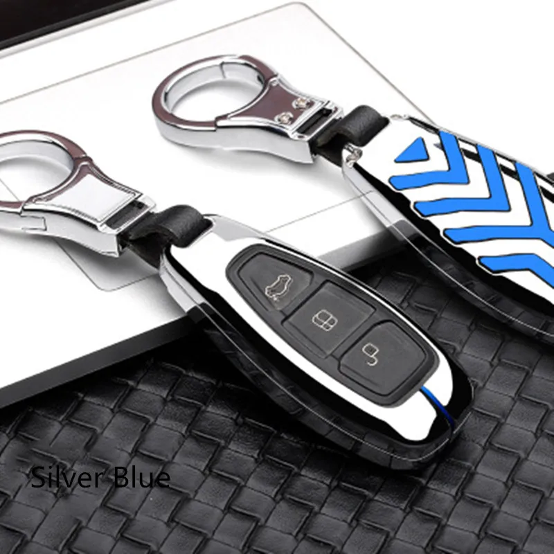 Zinc Alloy Car Key Cover Case For Ford Fiesta Focus 3 4 For Mondeo Ecosport Kuga Focus ST Car Key Smart Remote Key Case