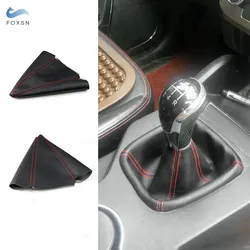 Black Leather red line Gear Shift Gaiter Automobile Shifter Lever Boot Dust Cover Universal Car Accessories Shift Knob Trim