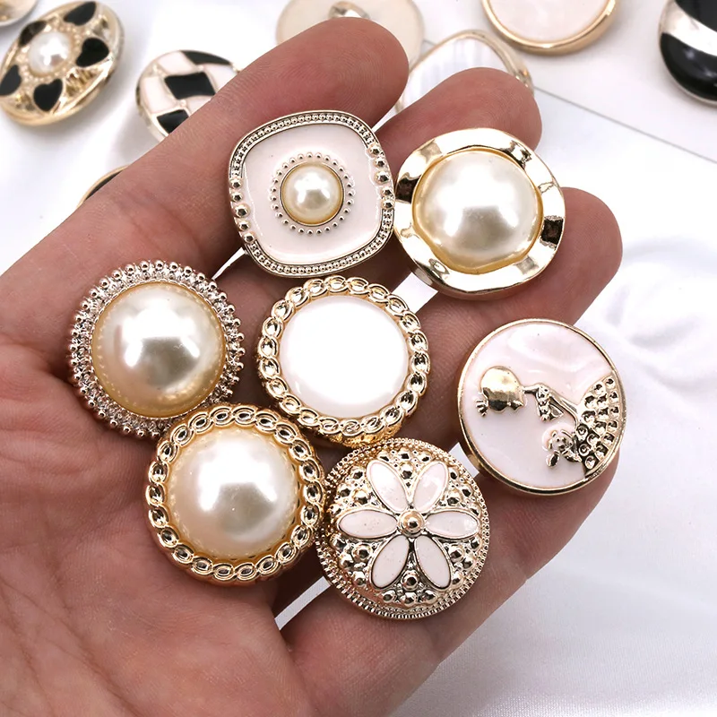 18/21/25mm Fashion Round Pearl Buttons Shirts Plastic Buttons Ladies Shirts Decorative Buckles Accessories