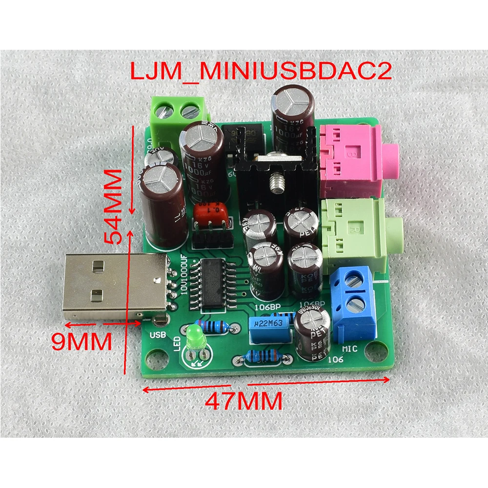 Мини-USB-вход DAC2 переменный ток 7-15 в микрофон Входная розетка для микрофона усилитель для наушников линейный сигнал выходной режим от LJM Audio