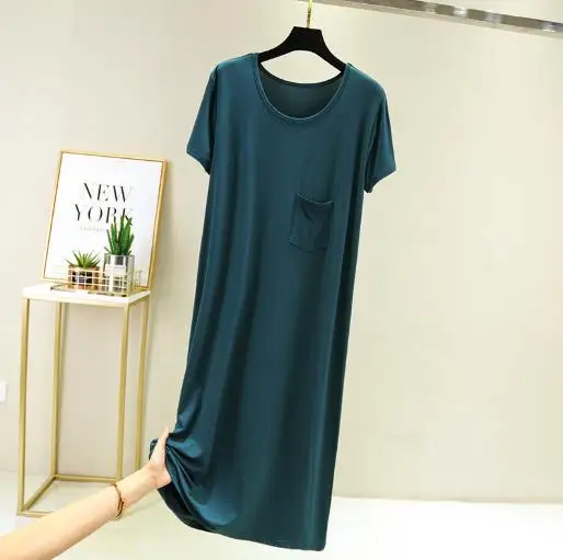 New spring summer night dress women short sleeve nightshirt modal cotton sleepwear nightgowns loose night gown female nightdress