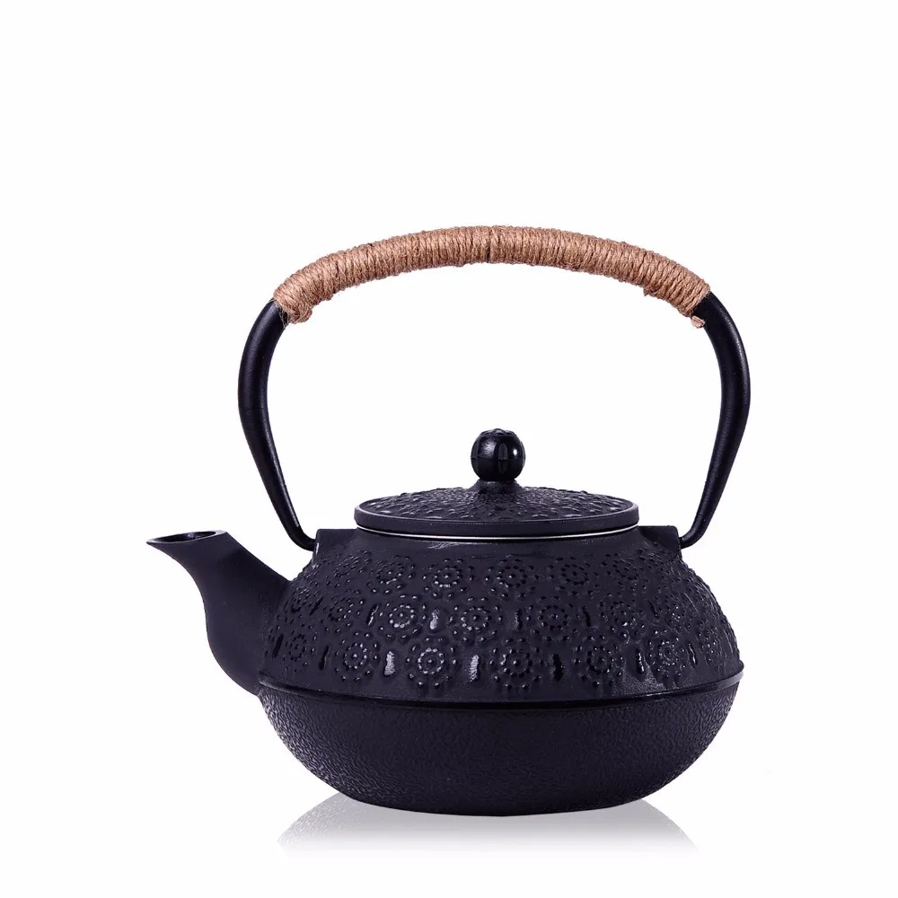 New 7 Chioces Cast Iron Teapot Set Japanese Tea Pot Tetsubin Kettle Enamel 900ml Kung Fu Infusers Metal Net Filter Cooking Tools