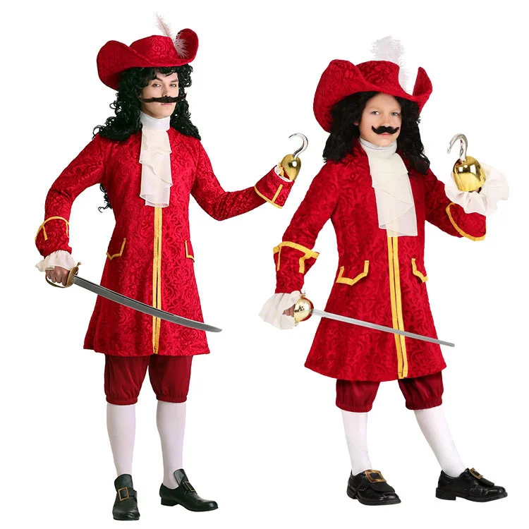 New Halloween Movie Pirate Captain Cosplay Costume Mariner kid adult clothes role play fast ship high quality