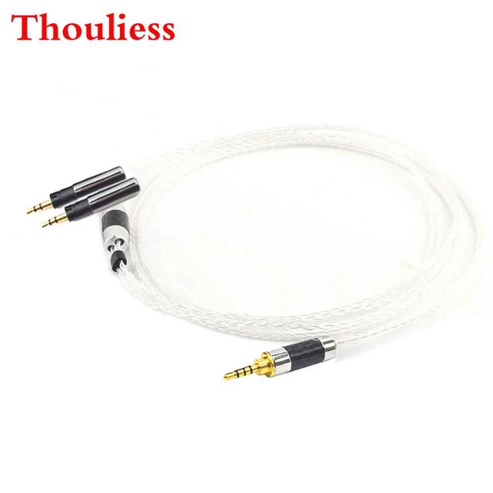 

Thouliess HIFI 2.5/3.5/4.4/6.35 Handmade Single Crystal Silver Headphone Upgrade Cable for ATH-R70X R70X Eardphone 4pin XLR Male