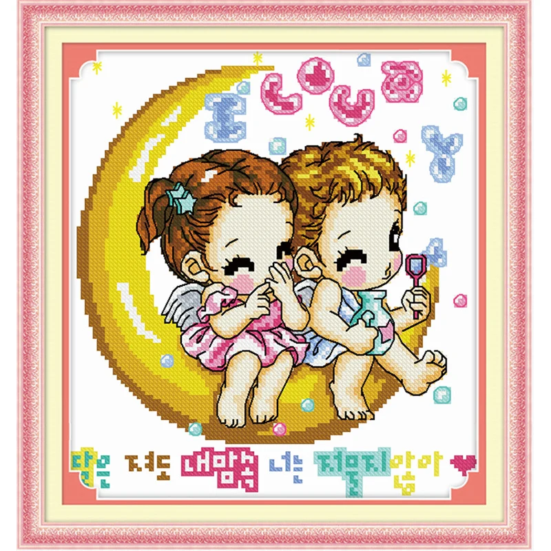 Embroidery cross stitch kits needlework Cartoon 32x35cm canvas printing,Home decor, cotton thread