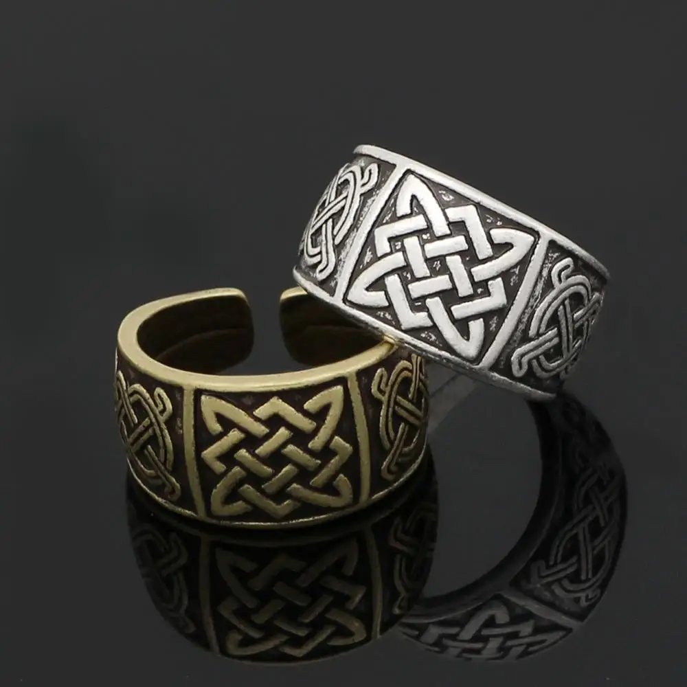 Viking Ring Men Amulet Bague Rings For Women Men Slavic Svarog Talisman Star Of Russia Adjustable Open Rings Anel Jewelry Gift