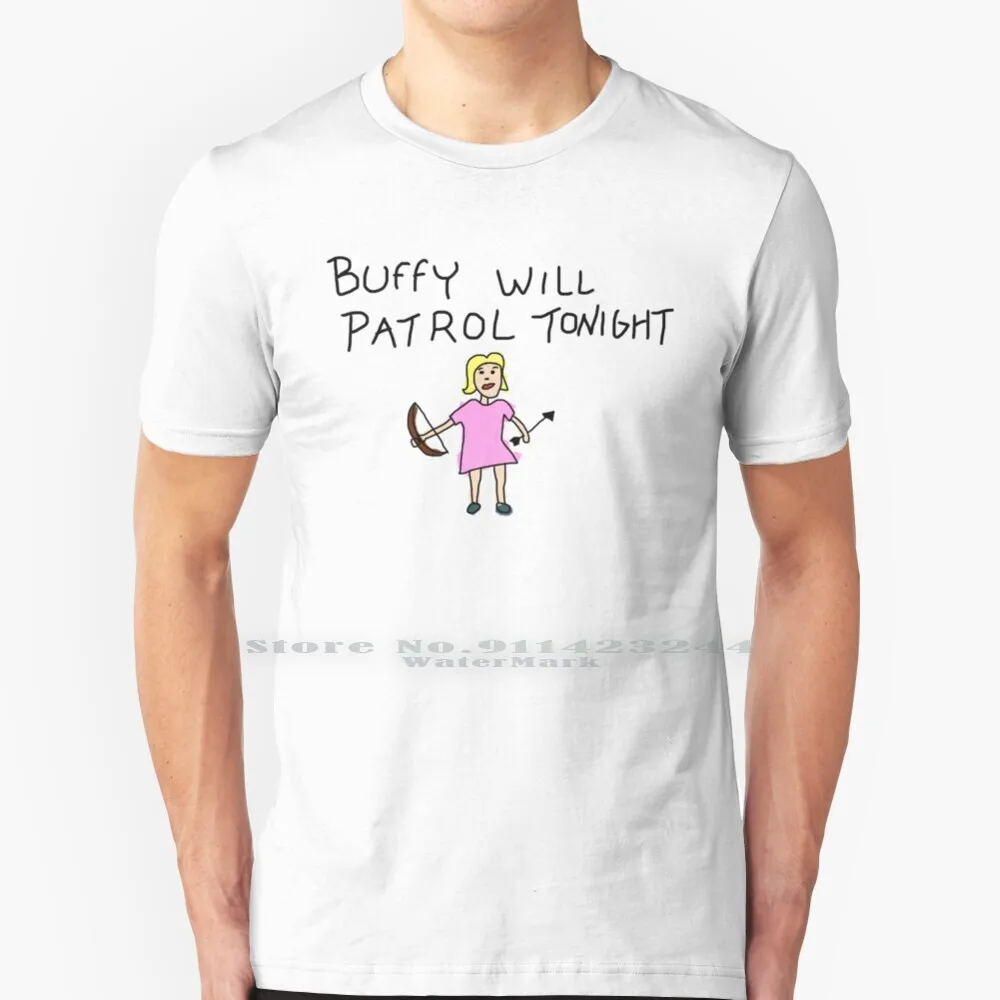 Buffy Will Patrol Tonight Colour 100% Cotton T Shirt Buffy The Vampire Btvs Pop Culture Color Tee Short Sleeve Long Sleeve Gift