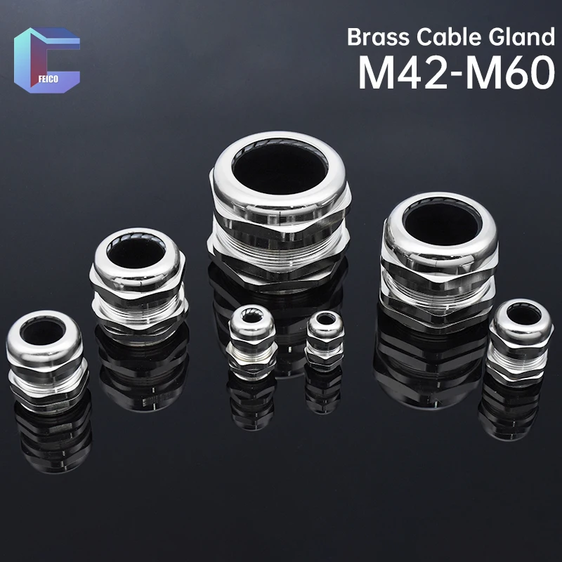 Waterproof Connector Brass Cable Gland M42 M47 M48 M50 M54 M56 M60 Wire Glanding  IP68  Grand Head for 22-30mm